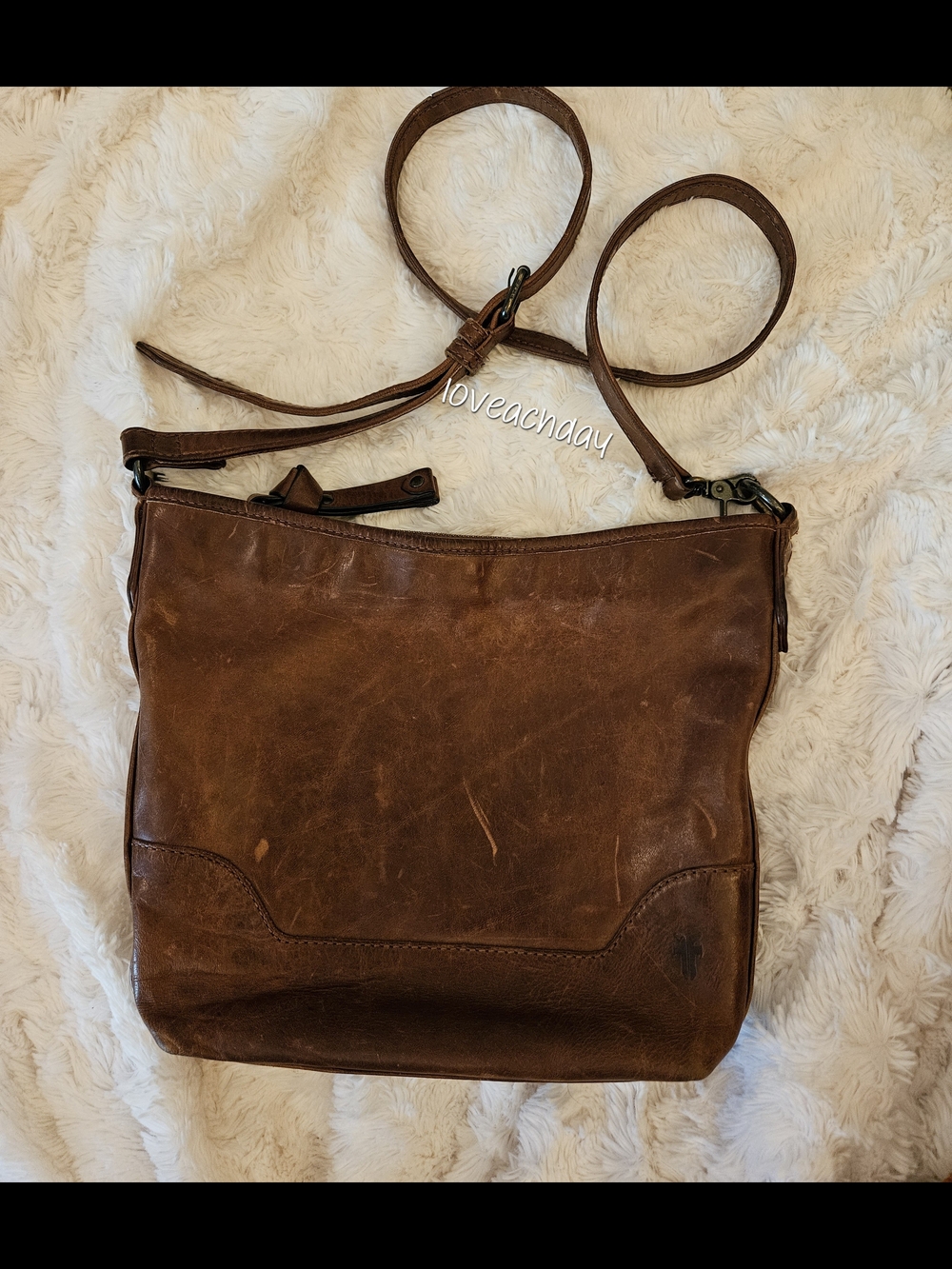 FRYE✨️Melissa Zip Crossbody Bag - Distressed Brown